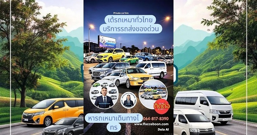 บริการรถเหมาทุกชนิดครับสำหรับเดินทางไปต่างจังหวัด